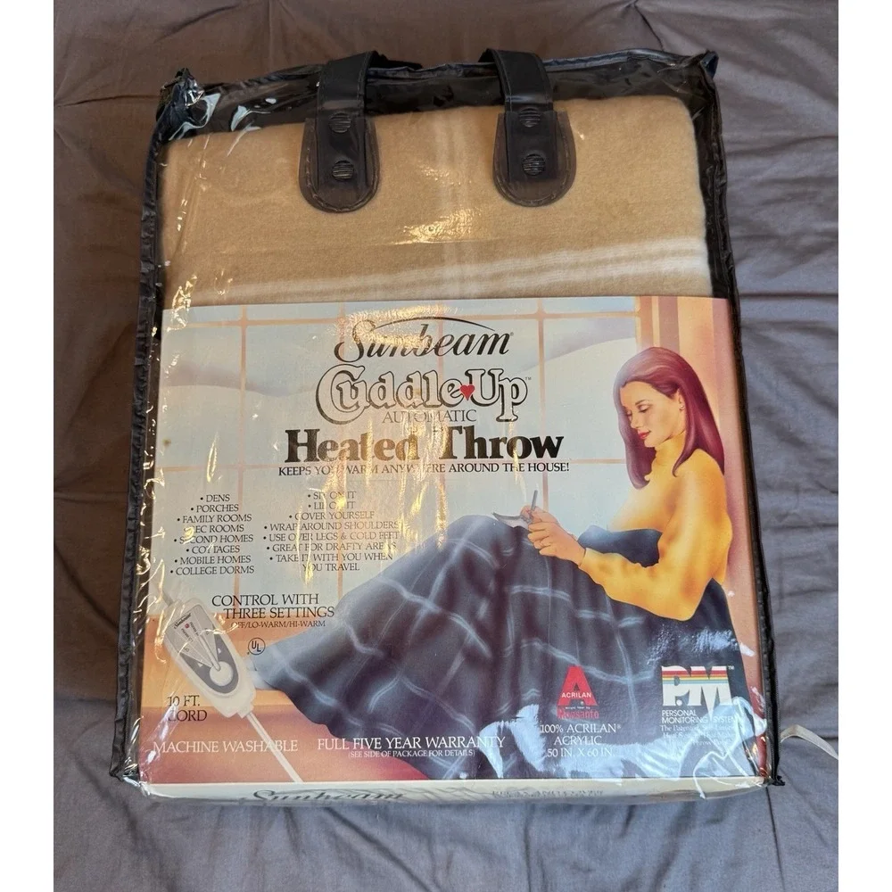 VTG  Sunbean Cuddle Up Heated Acrylic Heated Throw 50